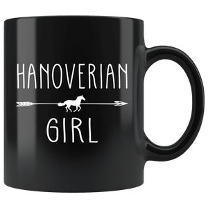 RobustCreative-Hanoverian Horse Girl Gifts Horses Lover Riding Racing - 11oz Black Mug Riding Lover Gift Idea