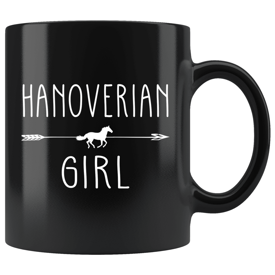 RobustCreative-Hanoverian Horse Girl Gifts Horses Lover Riding Racing - 11oz Black Mug Riding Lover Gift Idea