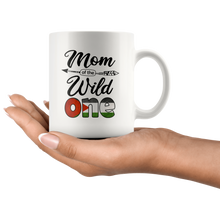 Load image into Gallery viewer, RobustCreative-Palestinian Mom of the Wild One Birthday Palestine Flag White 11oz Mug Gift Idea
