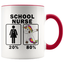 Load image into Gallery viewer, RobustCreative-School Nurse Dabbing Unicorn 80 20 Principle Superhero Girl Womens - 11oz Accent Mug Medical Personnel Gift Idea
