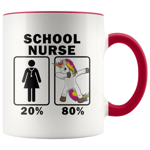 RobustCreative-School Nurse Dabbing Unicorn 80 20 Principle Superhero Girl Womens - 11oz Accent Mug Medical Personnel Gift Idea