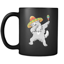 Load image into Gallery viewer, RobustCreative-Dabbing Great Pyrenees Dog in Sombrero - Cinco De Mayo Mexican Fiesta - Dab Dance Mexico Party - 11oz Black Funny Coffee Mug Women Men Friends Gift ~ Both Sides Printed
