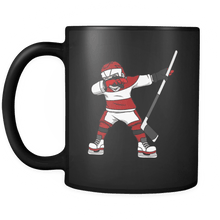 Load image into Gallery viewer, RobustCreative-Dabbing Ice Hockey - Hockey 11oz Funny Black Coffee Mug - Puck Madness Ice Skates - Women Men Friends Gift - Both Sides Printed (Distressed)
