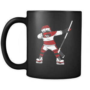 RobustCreative-Dabbing Ice Hockey - Hockey 11oz Funny Black Coffee Mug - Puck Madness Ice Skates - Women Men Friends Gift - Both Sides Printed (Distressed)