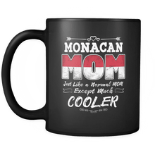 Load image into Gallery viewer, RobustCreative-Best Mom Ever is from Monaco - Monacan Flag 11oz Funny Black Coffee Mug - Mothers Day Independence Day - Women Men Friends Gift - Both Sides Printed (Distressed)
