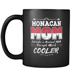 RobustCreative-Best Mom Ever is from Monaco - Monacan Flag 11oz Funny Black Coffee Mug - Mothers Day Independence Day - Women Men Friends Gift - Both Sides Printed (Distressed)