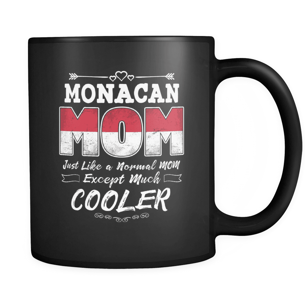 RobustCreative-Best Mom Ever is from Monaco - Monacan Flag 11oz Funny Black Coffee Mug - Mothers Day Independence Day - Women Men Friends Gift - Both Sides Printed (Distressed)