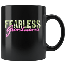 Load image into Gallery viewer, RobustCreative-Fearless Grandmama Camo Hard Charger Veterans Day - Military Family 11oz Black Mug Retired or Deployed support troops Gift Idea - Both Sides Printed
