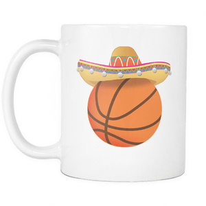 RobustCreative-Funny Basketball Mexican Sport - Cinco De Mayo Mexican Fiesta - No Siesta Mexico Party - 11oz White Funny Coffee Mug Women Men Friends Gift ~ Both Sides Printed