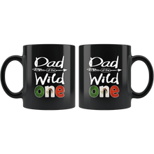 Load image into Gallery viewer, RobustCreative-Mexican Dad of the Wild One Birthday Mexico Flag Black 11oz Mug Gift Idea
