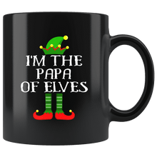 Load image into Gallery viewer, RobustCreative-Im The Papa of Elves Family Matching Elf Outfits PJ - 11oz Black Mug Christmas group green pjs costume Gift Idea
