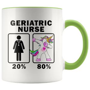 RobustCreative-Geriatric Nurse Dabbing Unicorn 20 80 Principle Superhero Girl Womens - 11oz Accent Mug Medical Personnel Gift Idea