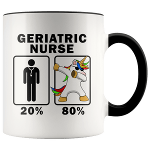 RobustCreative-Geriatric Nurse Dabbing Unicorn 80 20 Principle Graduation Gift Mens - 11oz Accent Mug Medical Personnel Gift Idea