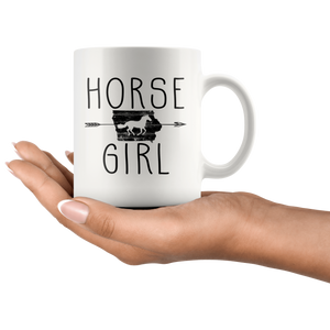 RobustCreative-Iowa Horse Girl Gifts Iowan Shape Country for women - 11oz White Mug Riding Lover Gift Idea