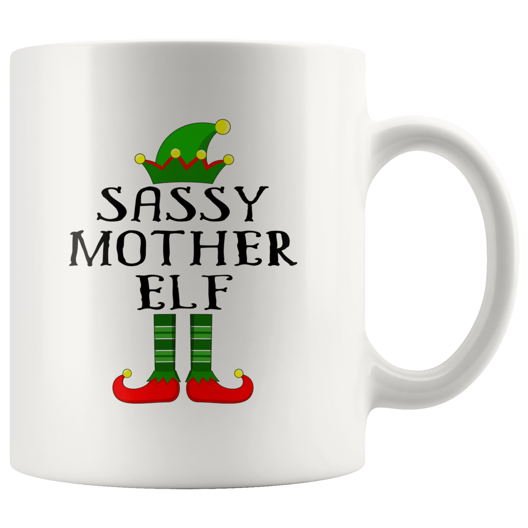 RobustCreative-Im The Sassy Mother Elf Family Matching Outfits PJ - 11oz White Mug Christmas group green pjs costume Gift Idea