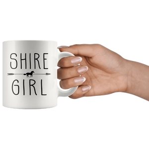 RobustCreative-Shire Horse Girl Gifts Horses Lover Riding Racing - 11oz White Mug Racing Lover Gift Idea