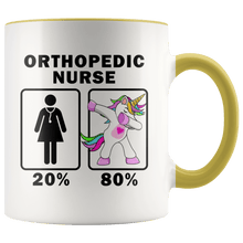 Load image into Gallery viewer, RobustCreative-Orthopedic Nurse Dabbing Unicorn 20 80 Principle Superhero Girl Womens - 11oz Accent Mug Medical Personnel Gift Idea
