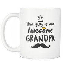 Load image into Gallery viewer, RobustCreative-One Awesome Grandpa Mustache - Birthday Gift 11oz Funny White Coffee Mug - Fathers Day B-Day Party - Women Men Friends Gift - Both Sides Printed (Distressed)
