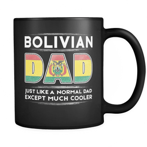 RobustCreative-Bolivia Dad like Normal but Cooler - Fathers Day Gifts - Promoted to Daddy Gift From Kids - 11oz Black Funny Coffee Mug Women Men Friends Gift ~ Both Sides Printed