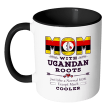 Load image into Gallery viewer, RobustCreative-Best Mom Ever with Ugandan Roots - Uganda Flag 11oz Funny Black &amp; White Coffee Mug - Mothers Day Independence Day - Women Men Friends Gift - Both Sides Printed (Distressed)
