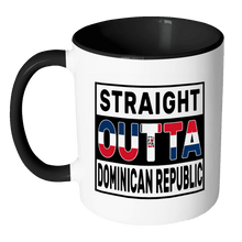 Load image into Gallery viewer, RobustCreative-Straight Outta Dominican Republic - Dominican Flag 11oz Funny Black &amp; White Coffee Mug - Independence Day Family Heritage - Women Men Friends Gift - Both Sides Printed (Distressed)
