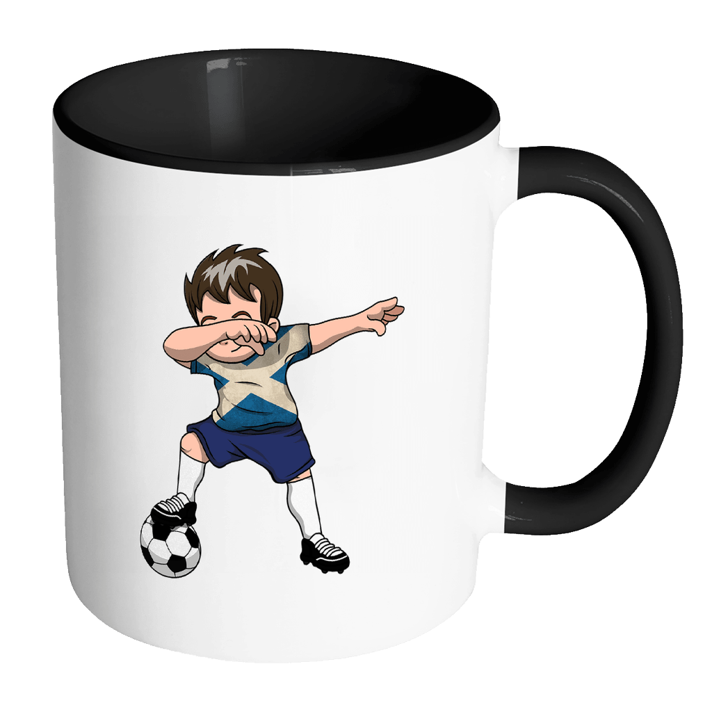 RobustCreative-Dabbing Soccer Boys Scotland Scottish Edinburgh Gift National Soccer Tournament Game 11oz Black & White Coffee Mug ~ Both Sides Printed