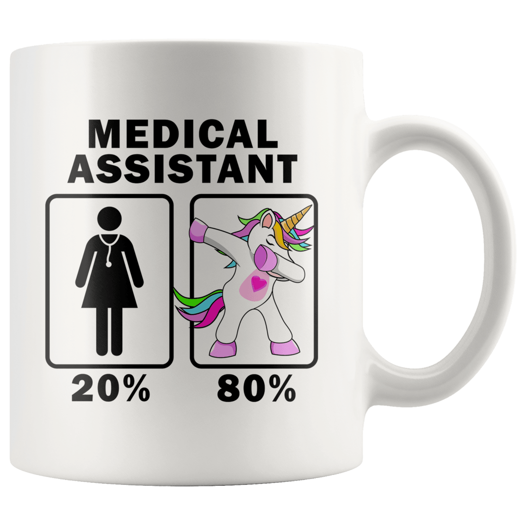 RobustCreative-Medical Assistant Dabbing Unicorn 20 80 Principle Superhero Girl Womens - 11oz White Mug Medical Personnel Gift Idea