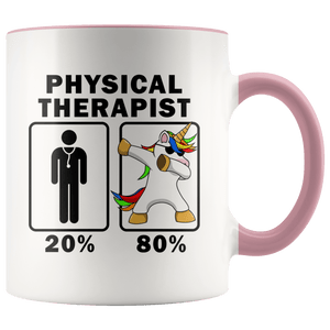 RobustCreative-Physical Therapist Dabbing Unicorn 80 20 Principle Graduation Gift Mens - 11oz Accent Mug Medical Personnel Gift Idea