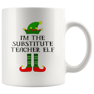 RobustCreative-Im The Substitute Teacher Elf Christmas Teaching's - 11oz White Mug I Just Really Like to Teach Cute Tiny Humans Gift Idea