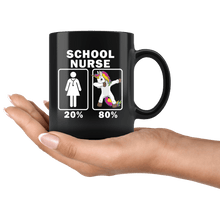 Load image into Gallery viewer, RobustCreative-School Nurse Dabbing Unicorn 80 20 Principle Superhero Girl Womens - 11oz Black Mug Medical Personnel Gift Idea
