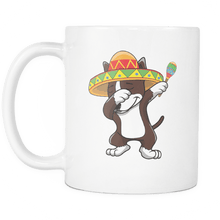 Load image into Gallery viewer, RobustCreative-Dabbing Bull Terrier Dog in Sombrero - Cinco De Mayo Mexican Fiesta - Dab Dance Mexico Party - 11oz White Funny Coffee Mug Women Men Friends Gift ~ Both Sides Printed
