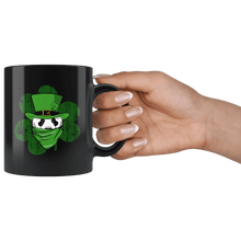 Load image into Gallery viewer, RobustCreative-Panda  St Patricks Day Irish Bandana Vintage Shamrock Black 11oz Mug Gift Idea
