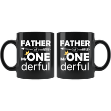 Load image into Gallery viewer, RobustCreative-Father of Mr Onederful Crown 1st Birthday Baby Boy Outfit Black 11oz Mug Gift Idea
