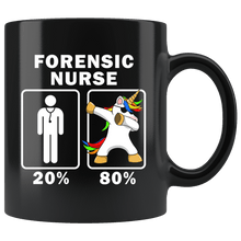 Load image into Gallery viewer, RobustCreative-Forensic Nurse Dabbing Unicorn 80 20 Principle Graduation Gift Mens - 11oz Black Mug Medical Personnel Gift Idea
