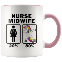 Load image into Gallery viewer, RobustCreative-Nurse Midwife Dabbing Unicorn 80 20 Principle Superhero Girl Womens - 11oz Accent Mug Medical Personnel Gift Idea
