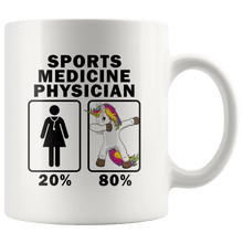 Load image into Gallery viewer, RobustCreative-Sports Medicine Physician Dabbing Unicorn 80 20 Principle Superhero Girl Womens - 11oz White Mug Medical Personnel Gift Idea
