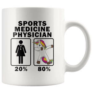 RobustCreative-Sports Medicine Physician Dabbing Unicorn 80 20 Principle Superhero Girl Womens - 11oz White Mug Medical Personnel Gift Idea