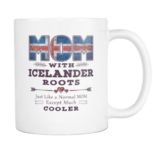 Load image into Gallery viewer, RobustCreative-Best Mom Ever with Icelander Roots - Iceland Flag 11oz Funny White Coffee Mug - Mothers Day Independence Day - Women Men Friends Gift - Both Sides Printed (Distressed)
