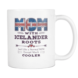 RobustCreative-Best Mom Ever with Icelander Roots - Iceland Flag 11oz Funny White Coffee Mug - Mothers Day Independence Day - Women Men Friends Gift - Both Sides Printed (Distressed)
