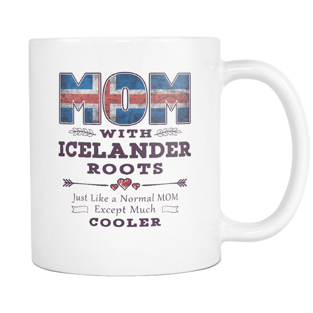 RobustCreative-Best Mom Ever with Icelander Roots - Iceland Flag 11oz Funny White Coffee Mug - Mothers Day Independence Day - Women Men Friends Gift - Both Sides Printed (Distressed)