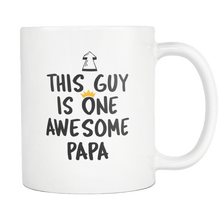 Load image into Gallery viewer, RobustCreative-One Awesome Papa - Birthday Gift 11oz Funny White Coffee Mug - Fathers Day B-Day Party - Women Men Friends Gift - Both Sides Printed (Distressed)
