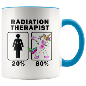 RobustCreative-Radiation Therapist Dabbing Unicorn 20 80 Principle Superhero Girl Womens - 11oz Accent Mug Medical Personnel Gift Idea