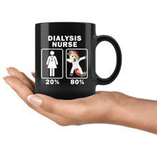 Load image into Gallery viewer, RobustCreative-Dialysis Nurse Dabbing Unicorn 80 20 Principle Superhero Girl Womens - 11oz Black Mug Medical Personnel Gift Idea
