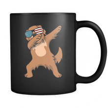 Load image into Gallery viewer, RobustCreative-Dabbing Golden Retriever Dog America Flag - Patriotic Merica Murica Pride - 4th of July USA Independence Day - 11oz Black Funny Coffee Mug Women Men Friends Gift ~ Both Sides Printed

