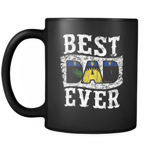 RobustCreative-Best Dad Ever Guadeloupe Flag - Fathers Day Gifts - Promoted to Daddy Gift From Kids - 11oz Black Funny Coffee Mug Women Men Friends Gift ~ Both Sides Printed