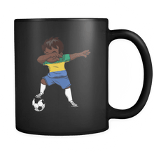 Load image into Gallery viewer, RobustCreative-Dabbing Soccer Boy Gabon Gabonese Libreville Gifts National Soccer Tournament Game 11oz Black Coffee Mug ~ Both Sides Printed
