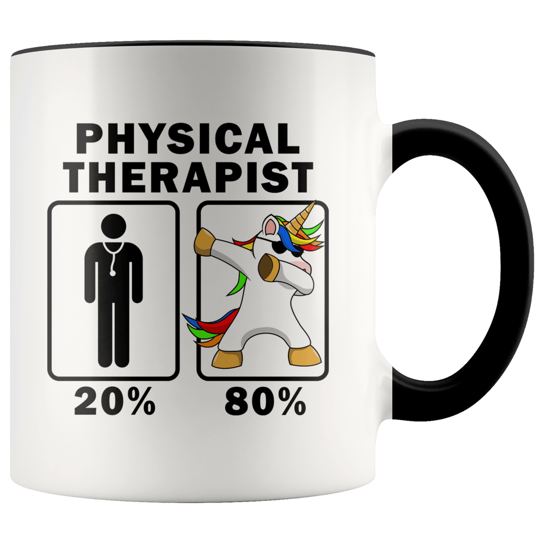 RobustCreative-Physical Therapist Dabbing Unicorn 80 20 Principle Graduation Gift Mens - 11oz Accent Mug Medical Personnel Gift Idea