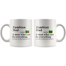 Load image into Gallery viewer, RobustCreative-Zambian Dad Definition Zambia Flag Fathers Day - 11oz White Mug family reunion gifts Gift Idea
