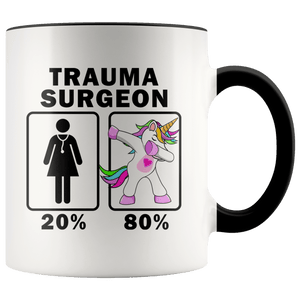 RobustCreative-Trauma Surgeon Dabbing Unicorn 20 80 Principle Superhero Girl Womens - 11oz Accent Mug Medical Personnel Gift Idea