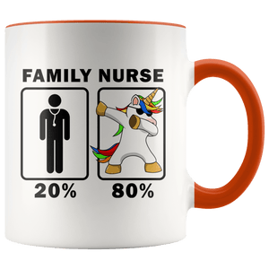 RobustCreative-Family Nurse Dabbing Unicorn 80 20 Principle Graduation Gift Mens - 11oz Accent Mug Medical Personnel Gift Idea